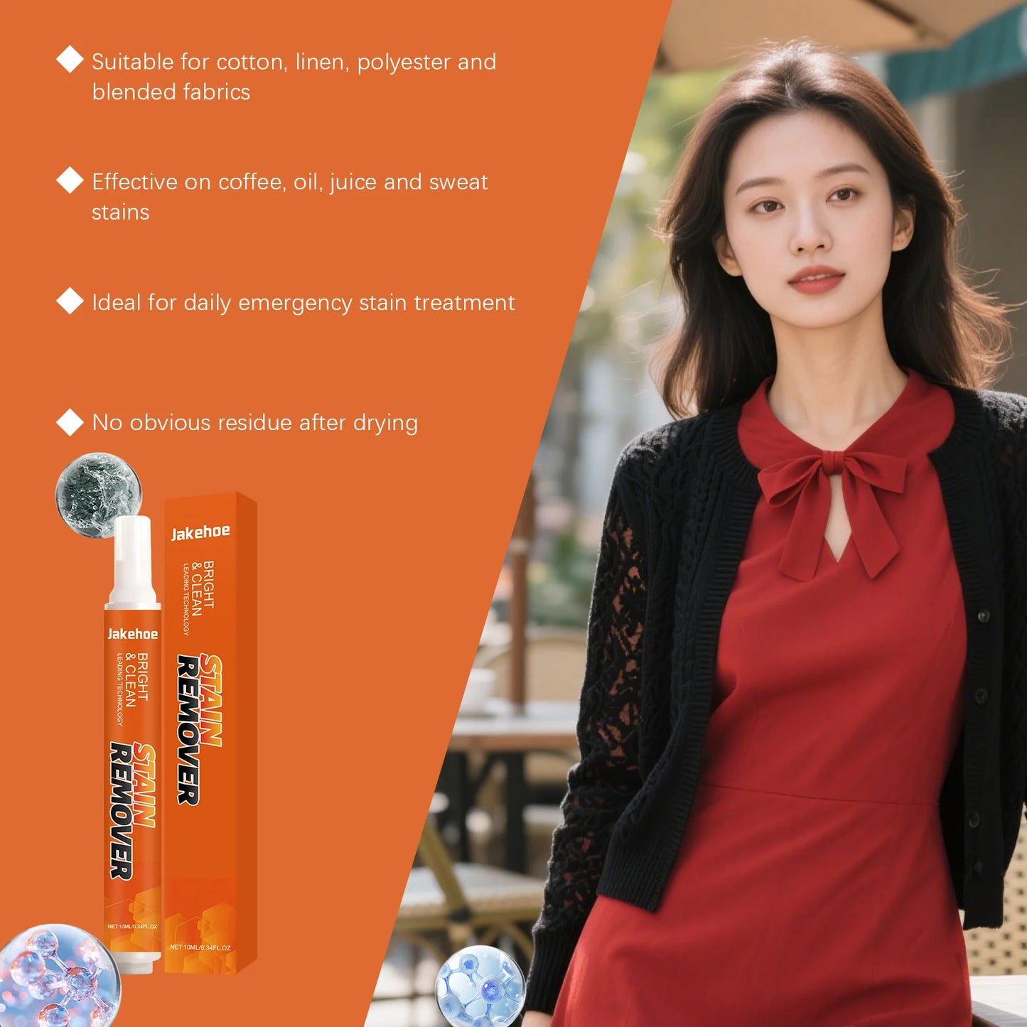Portable Stain Remover Pen Emergency Spot Cleaner for Instant Coffee Wine Removal Laundry Stick Travel Size Compact 10ml